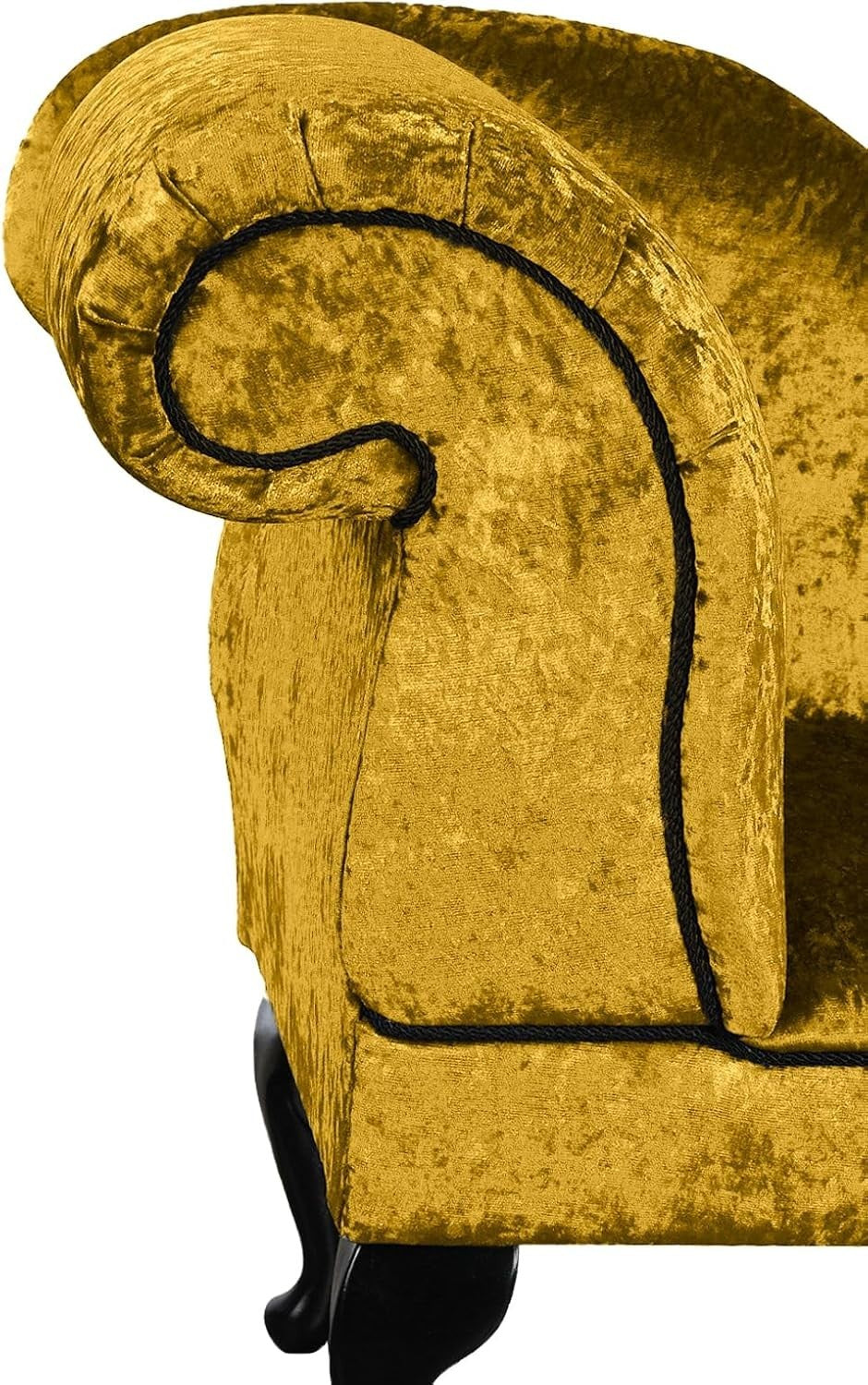 Shimmer Velvet Chaise Lounge Sofa Gold – Left Hand, UK Handmade