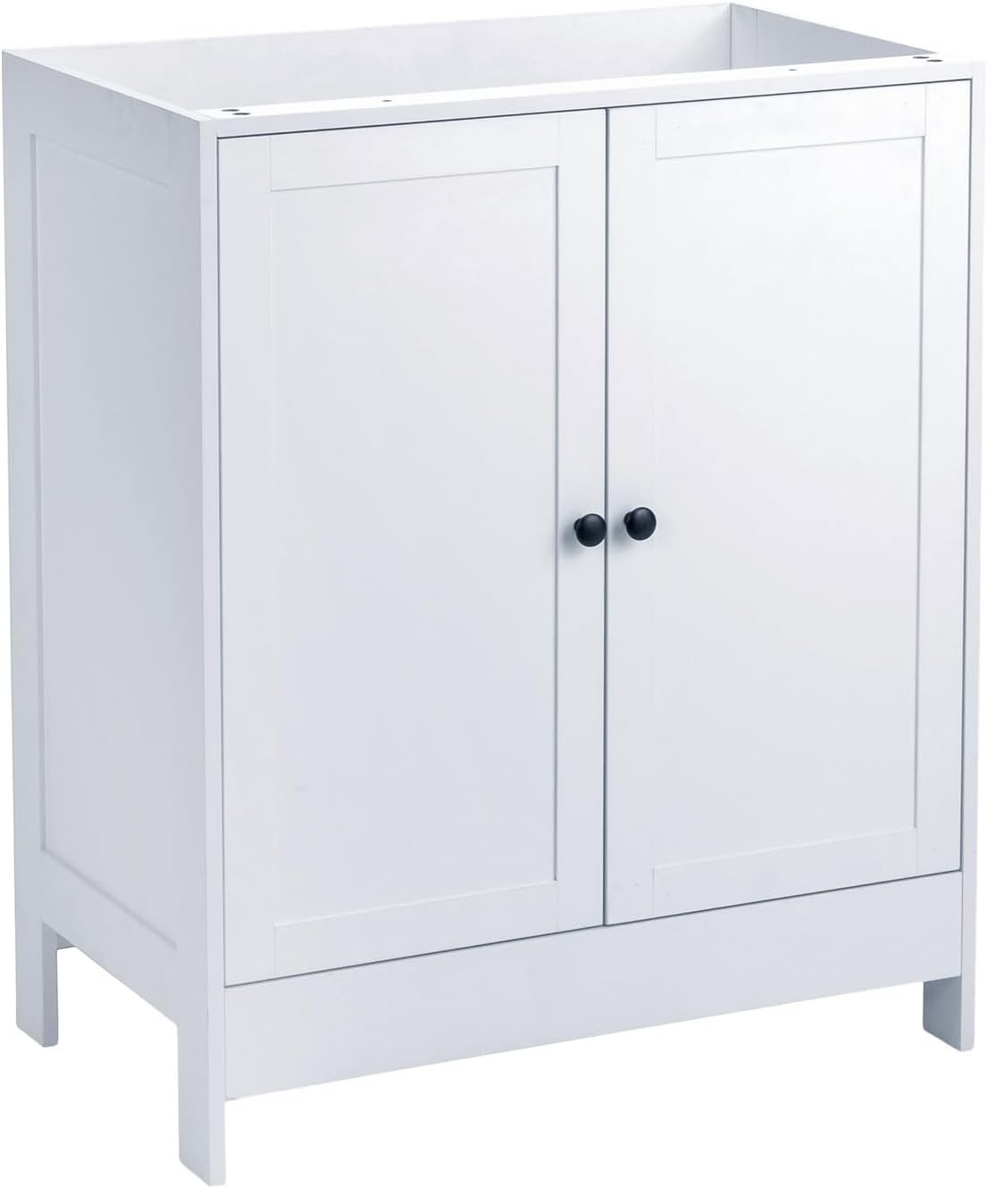 Large White Under Sink Bathroom Cabinet | 61x45x85cm Wooden Storage Unit