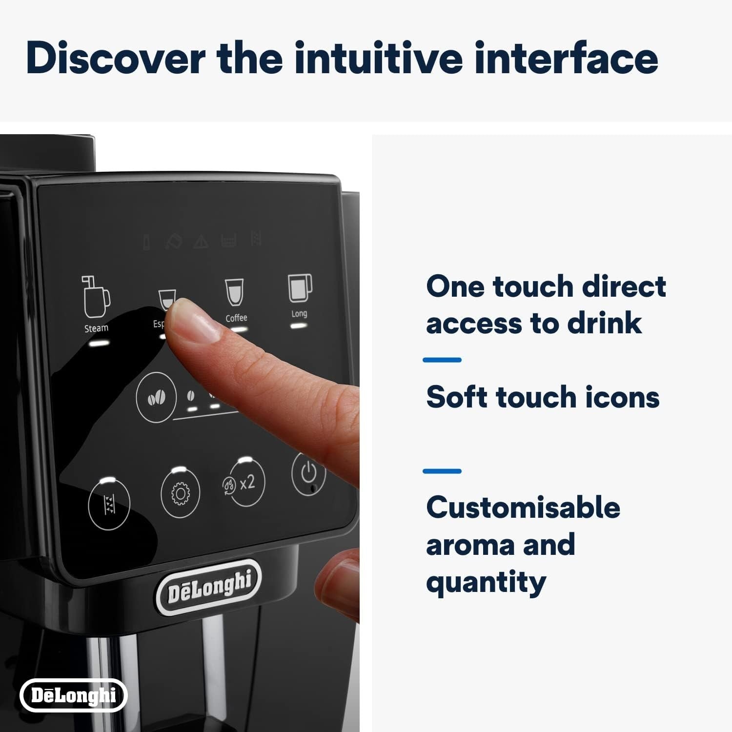 Automatic Bean-to-Cup Coffee Machine | 4 One-Touch Drinks | Milk Frother