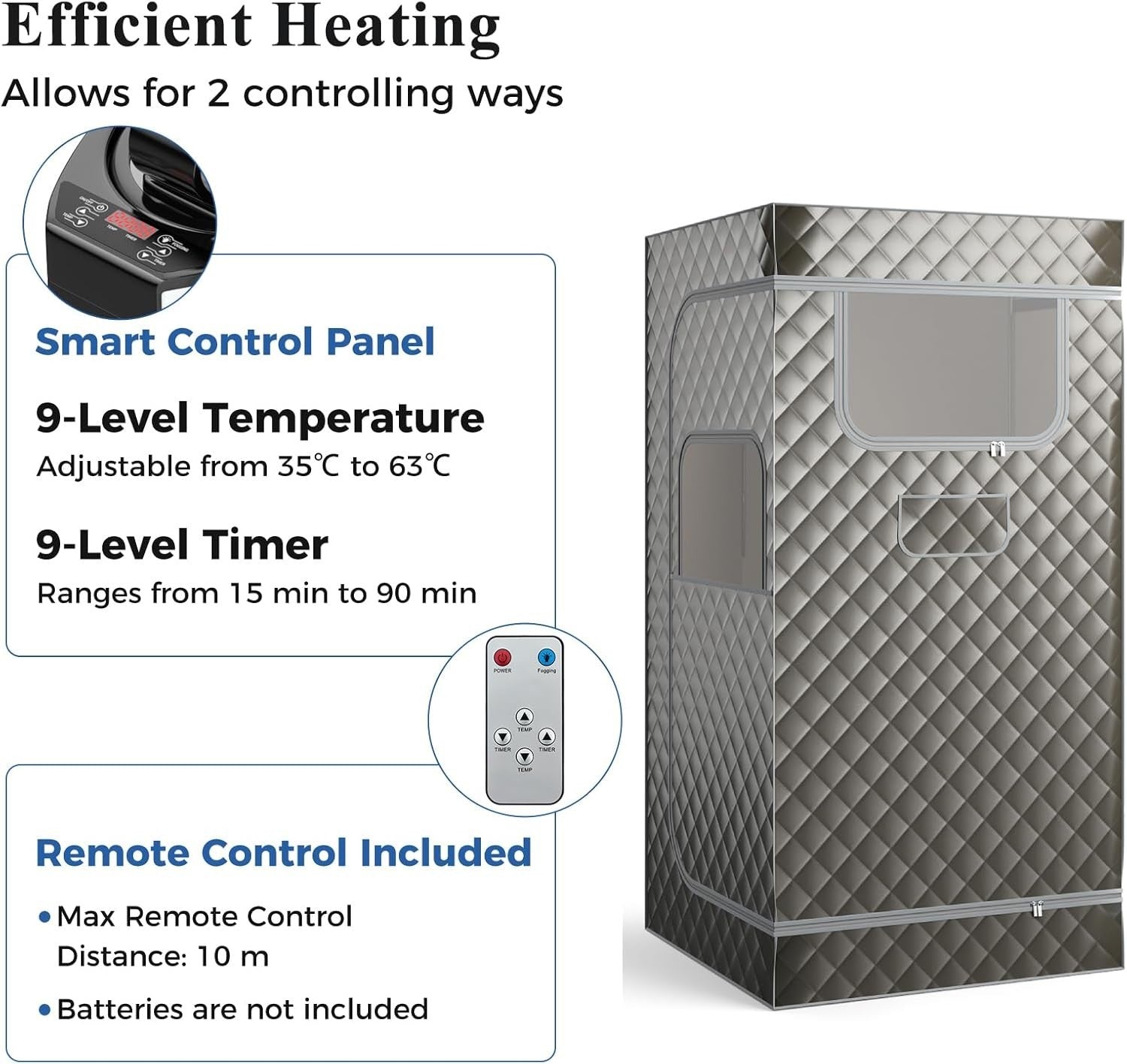 Portable Steam Sauna Tent w/ 3L Steamer & Remote – Full Body Home Detox Spa