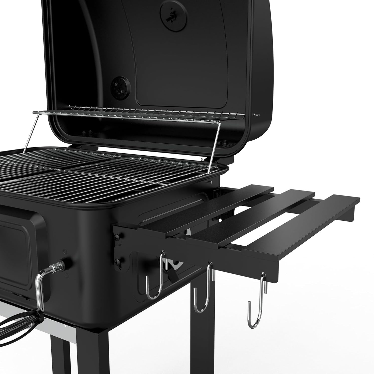 XL Charcoal BBQ Smoker Grill | Adjustable Chimney & Airflow | Dual Side Tables