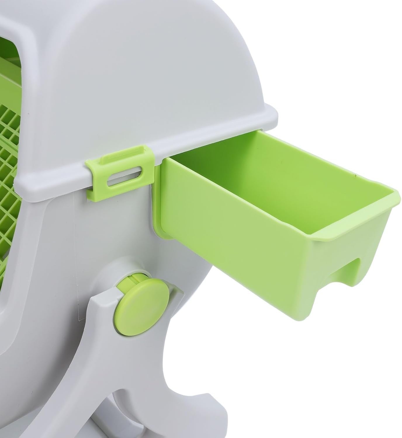 Semi Automatic Cat Litter Box Self Cleaning Large Tipping Tray Green