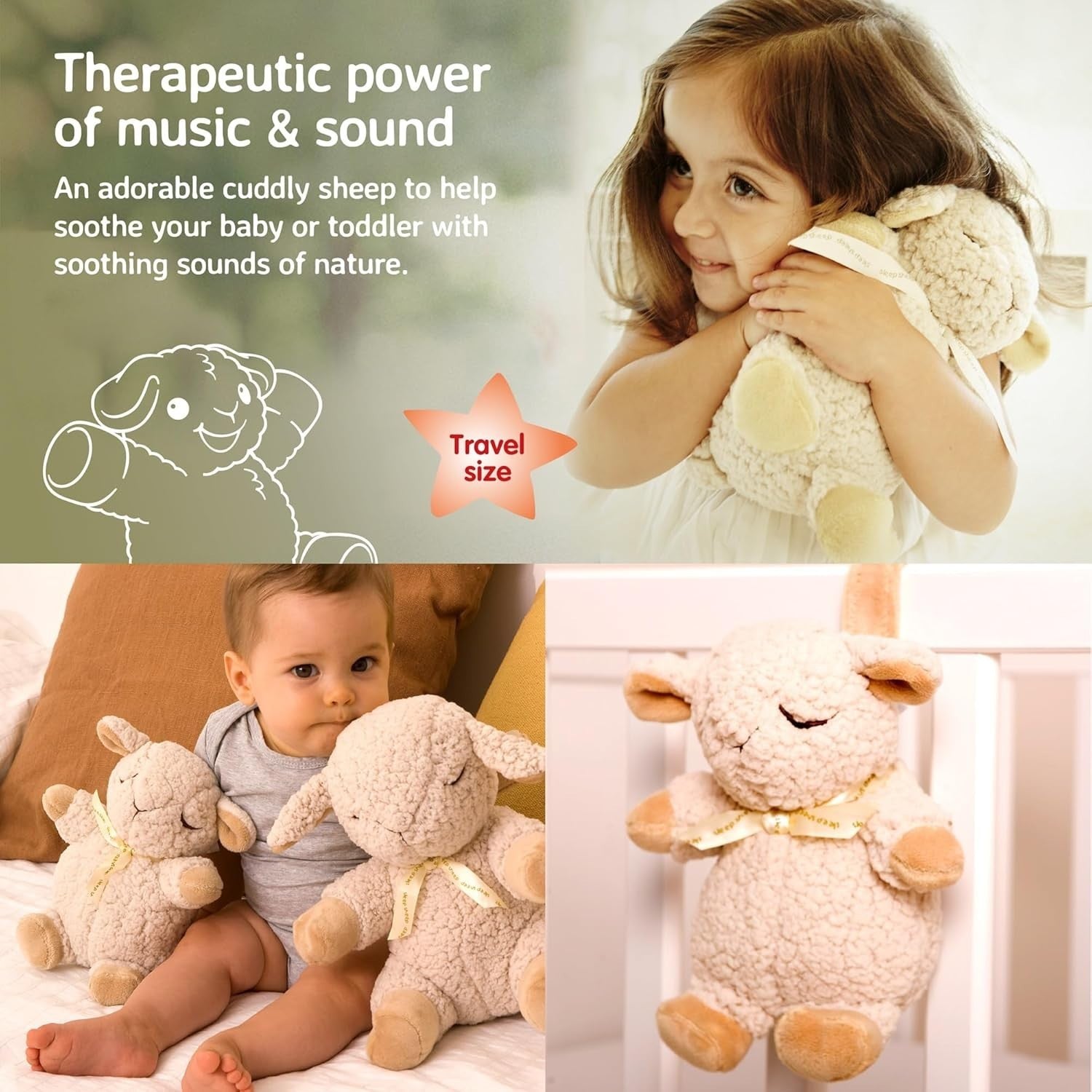 Sleep Sheep On the Go Baby White Noise Travel Toy Soothing Lullabies