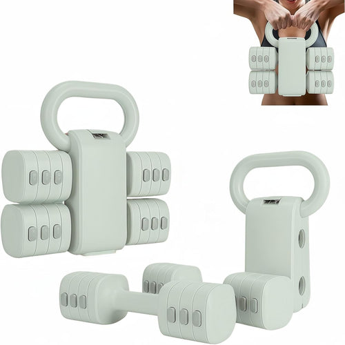 Adjustable Dumbbells Set 2-in-1 Kettlebell Hand Weights Non-Slip Home Gym