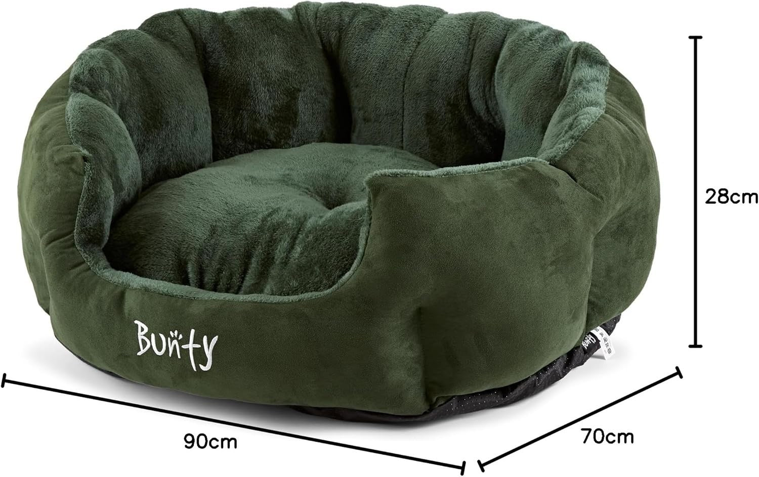 Large Calming Dog Bed 90x70x28cm Fluffy Fleece Washable