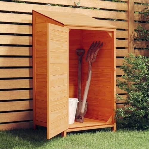 Solid Fir Wood Garden Shed 55x52x112cm Brown Weather-Resistant Storage