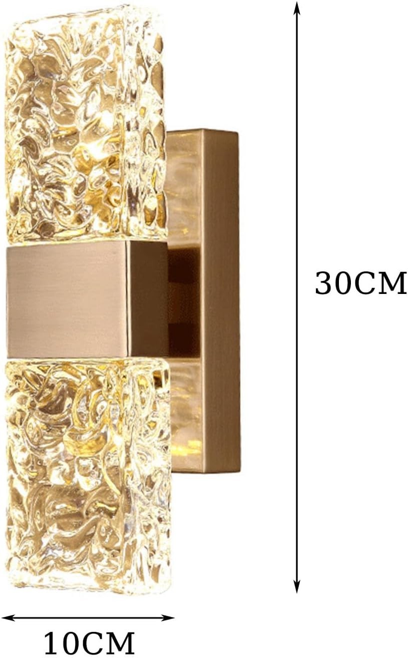 Modern Gold Crystal Wall Sconce Light LED Bedroom Living Room Lamp