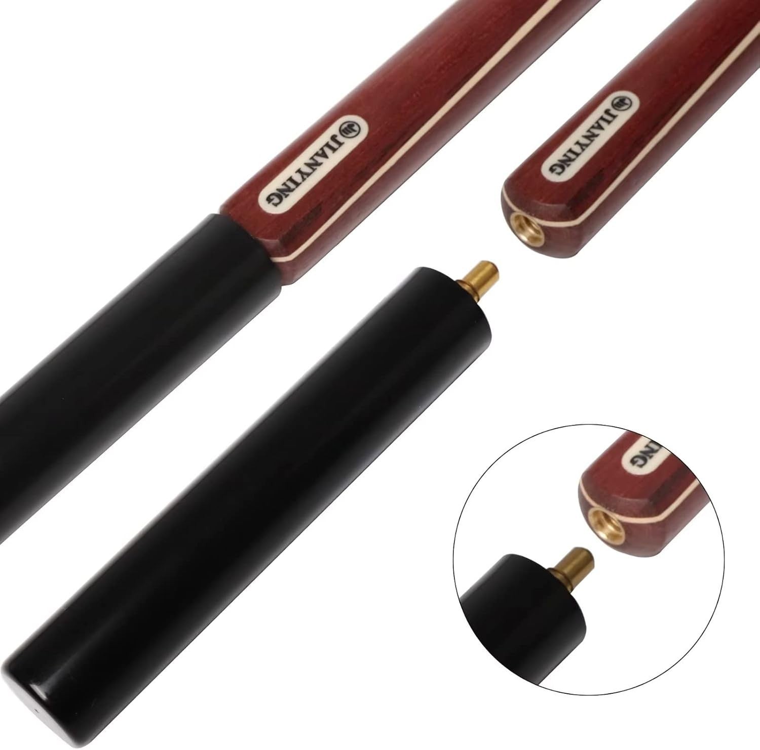 57" 3/4 Jointed Ash Snooker Pool Cue 10mm Tip Extension Hard Case