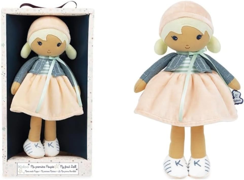 32cm Soft Fabric Baby Doll Modern Style Cuddly First Doll Name Ribbon Gift