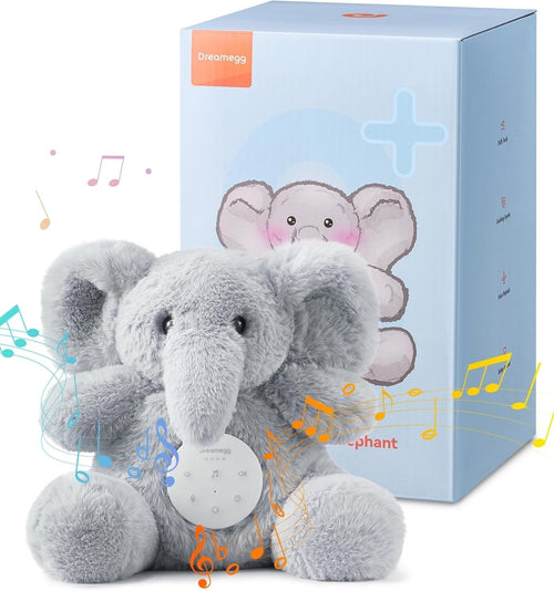 White Noise Machine for Baby – Elephant Plush, 21 Soothing Sounds, USB Rechargea