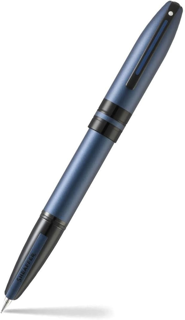 Luxury Fountain Pen Black Blue Medium Nib Smooth Writing Gift Set