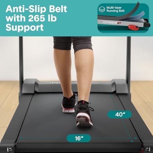 Foldable Electric Treadmill 6mph Compact Home Running Machine LCD & App Control