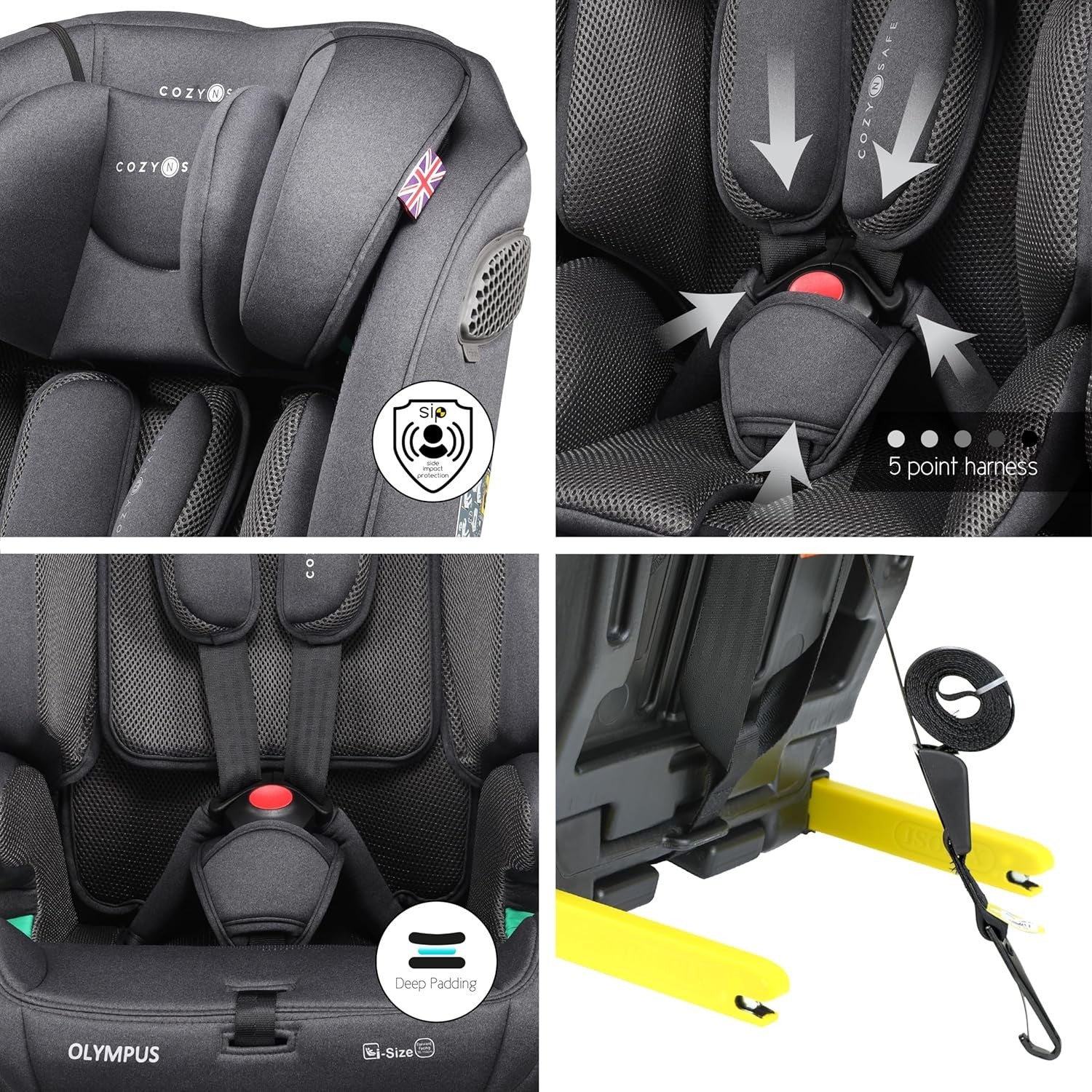 i-Size Toddler Car Seat ISOFIX High Back Booster 15 Months–12 Years