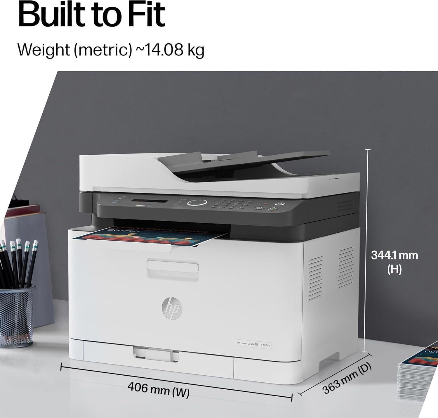 Colour Wireless Laser Multifunction Printer Fax A4 White WiFi