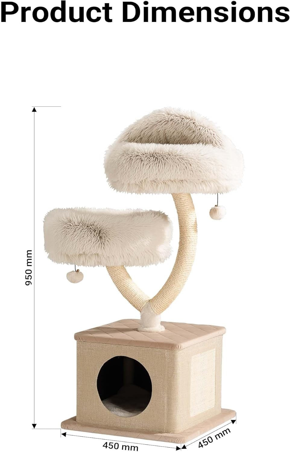 Designer Cat Tree Tower 95cm Branch Style Plush Scratching Post Condo Bed