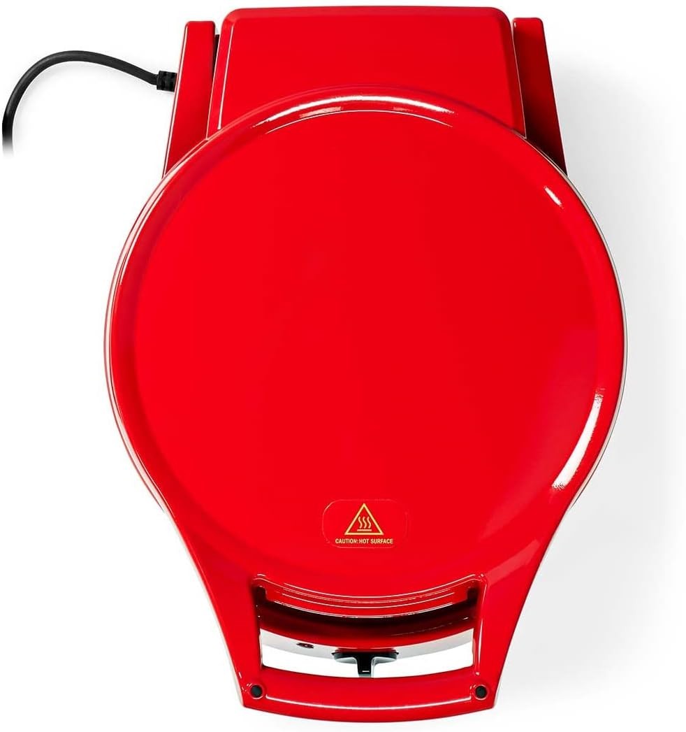 12" Electric Pizza Maker 1800W | Non-Stick Grill & Oven | 3 Heat Settings Retro