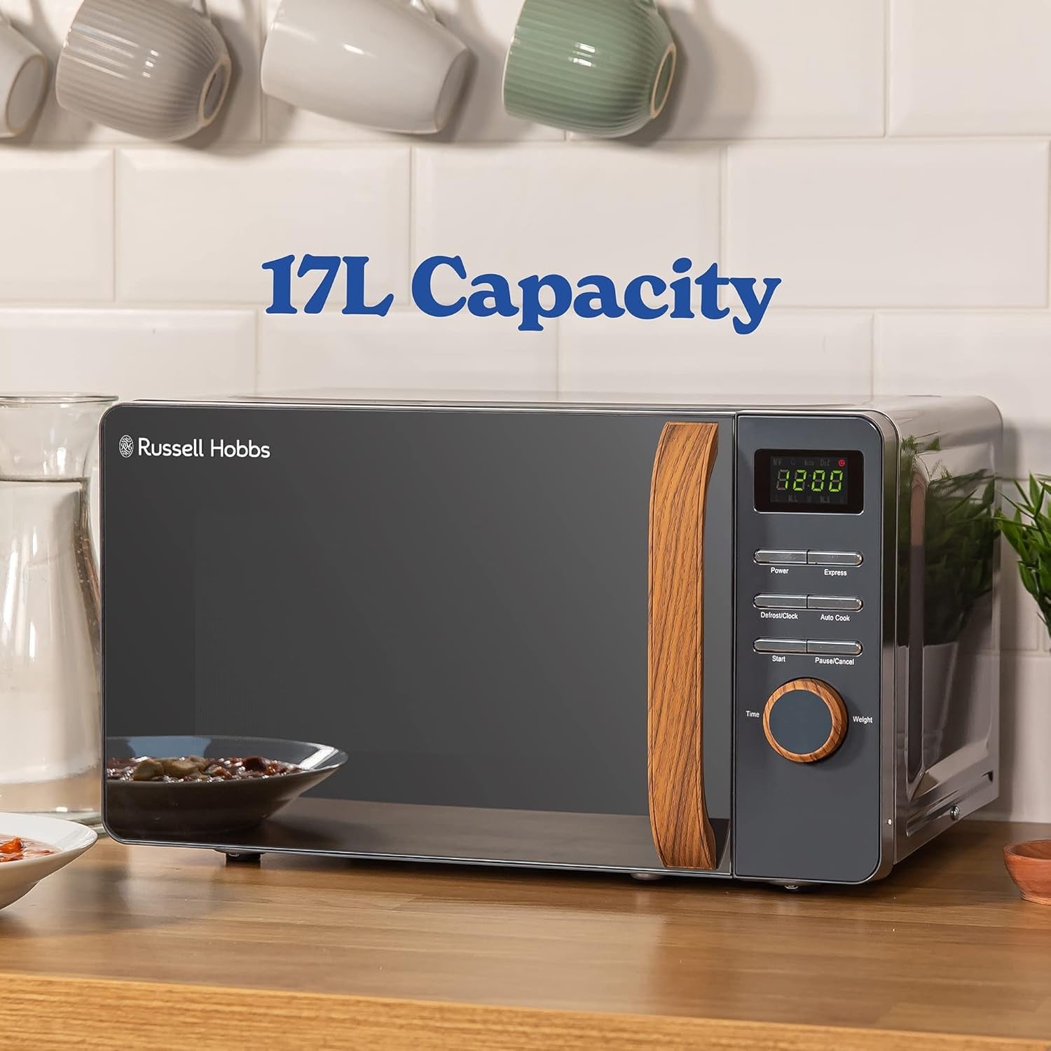 17L Digital Microwave 700W 8 Auto Menus Grey