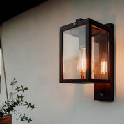 Outdoor Wall Light Rust Brown IP44 E27 Motion Sensor