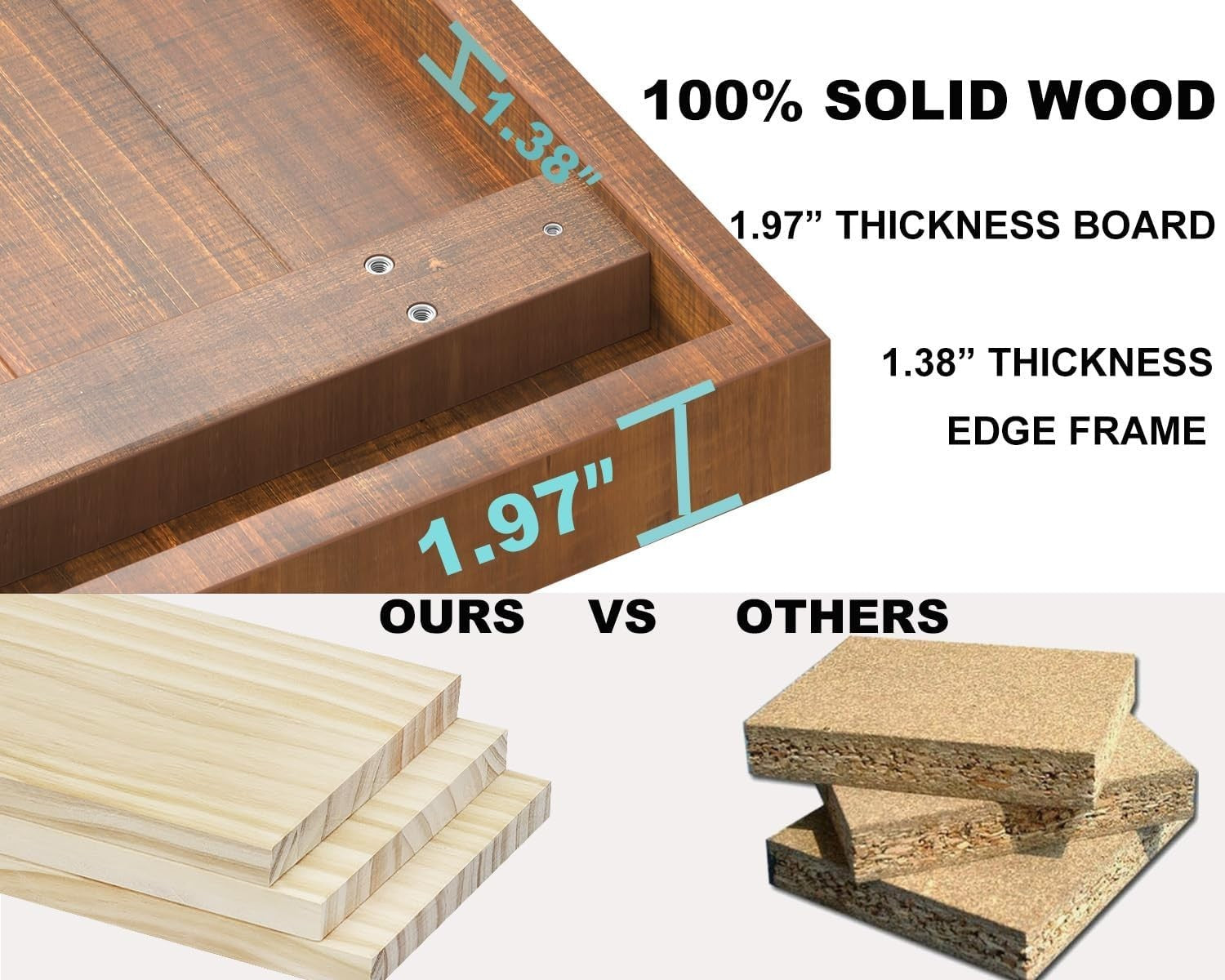 Rustic Wood Coffee Table 120CM – Industrial Metal Frame, Solid Cedar Top