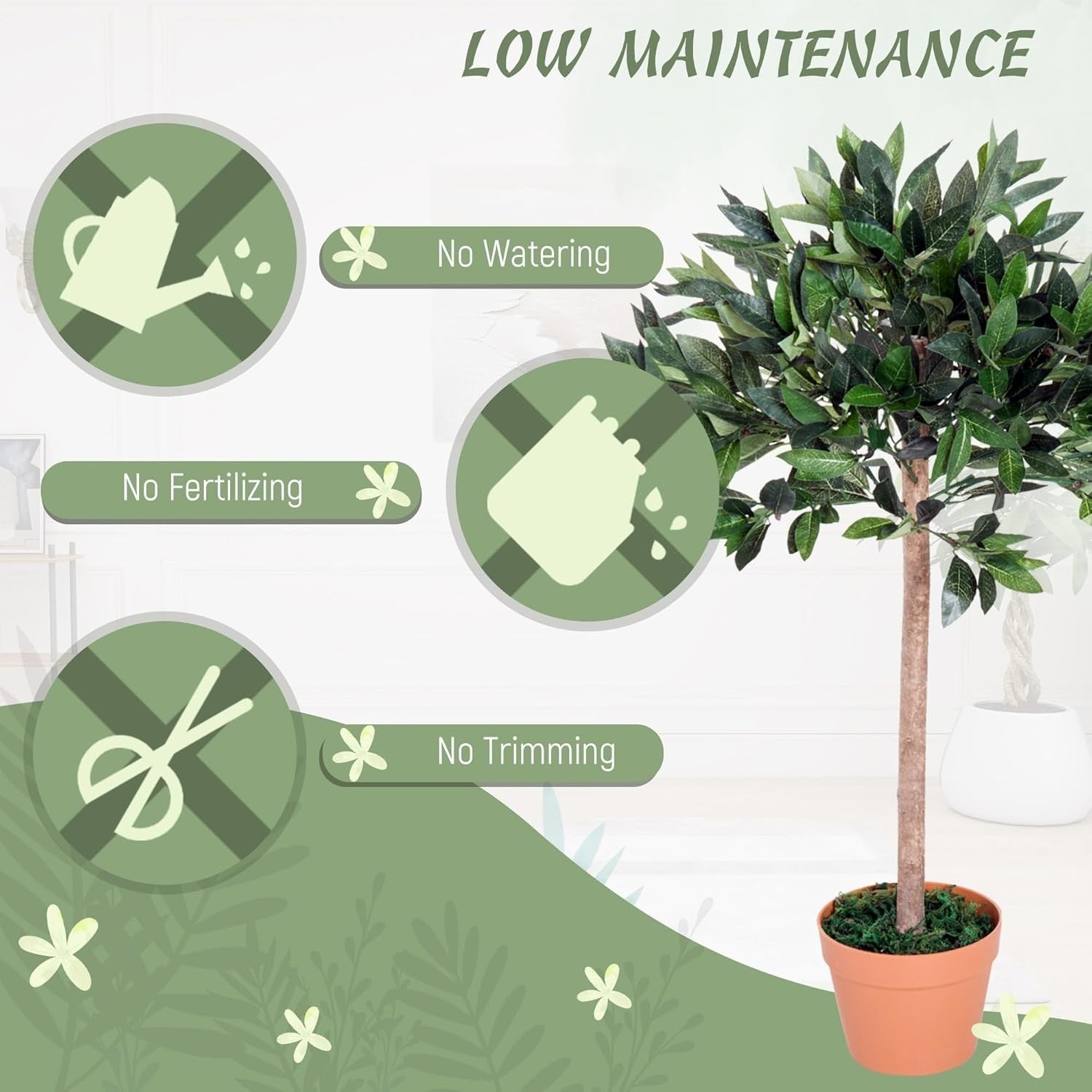 Artificial Olive Tree 90cm Faux Green Plant with Pot Mediterranean Home Decor