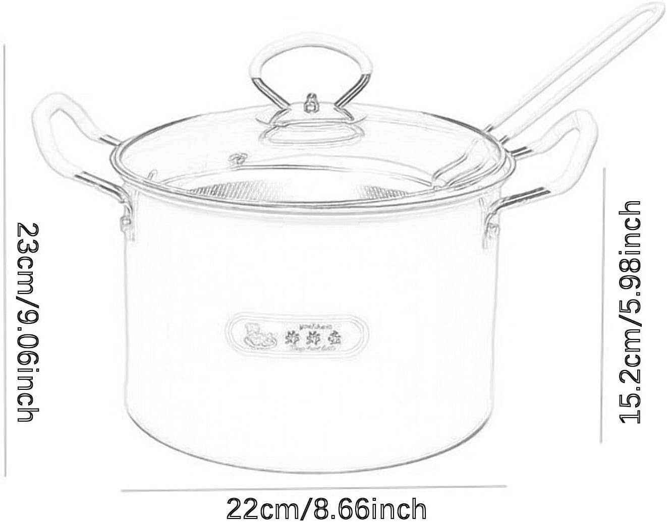 5.2L Iron Deep Frying Pot With Strainer Basket Outdoor Kitchen Use