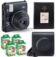 Instant Camera Bundle Black 40 Film Shots Case Album Vintage Kit