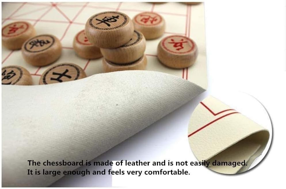 Wooden Xiangqi Travel Chess Set Beech Box 4cm Pieces
