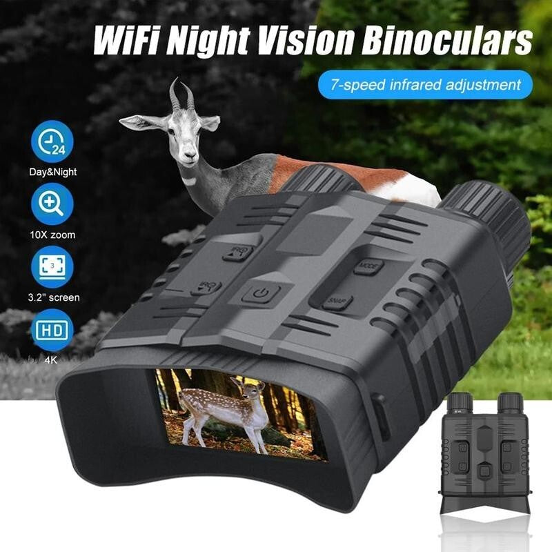 4K HD Night Vision Binoculars 2160P Infrared Camera for Day & Night Use
