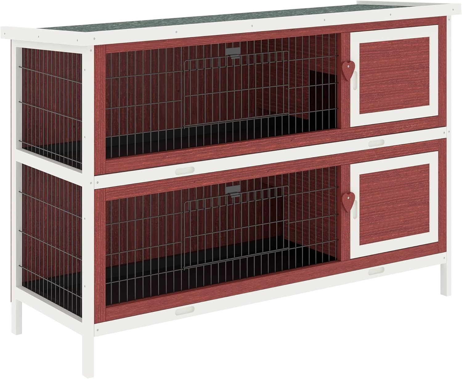 Large Two Tier Wooden Rabbit Hutch Indoor Outdoor Double Floor Pet Cage