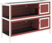 Large Two Tier Wooden Rabbit Hutch Indoor Outdoor Double Floor Pet Cage
