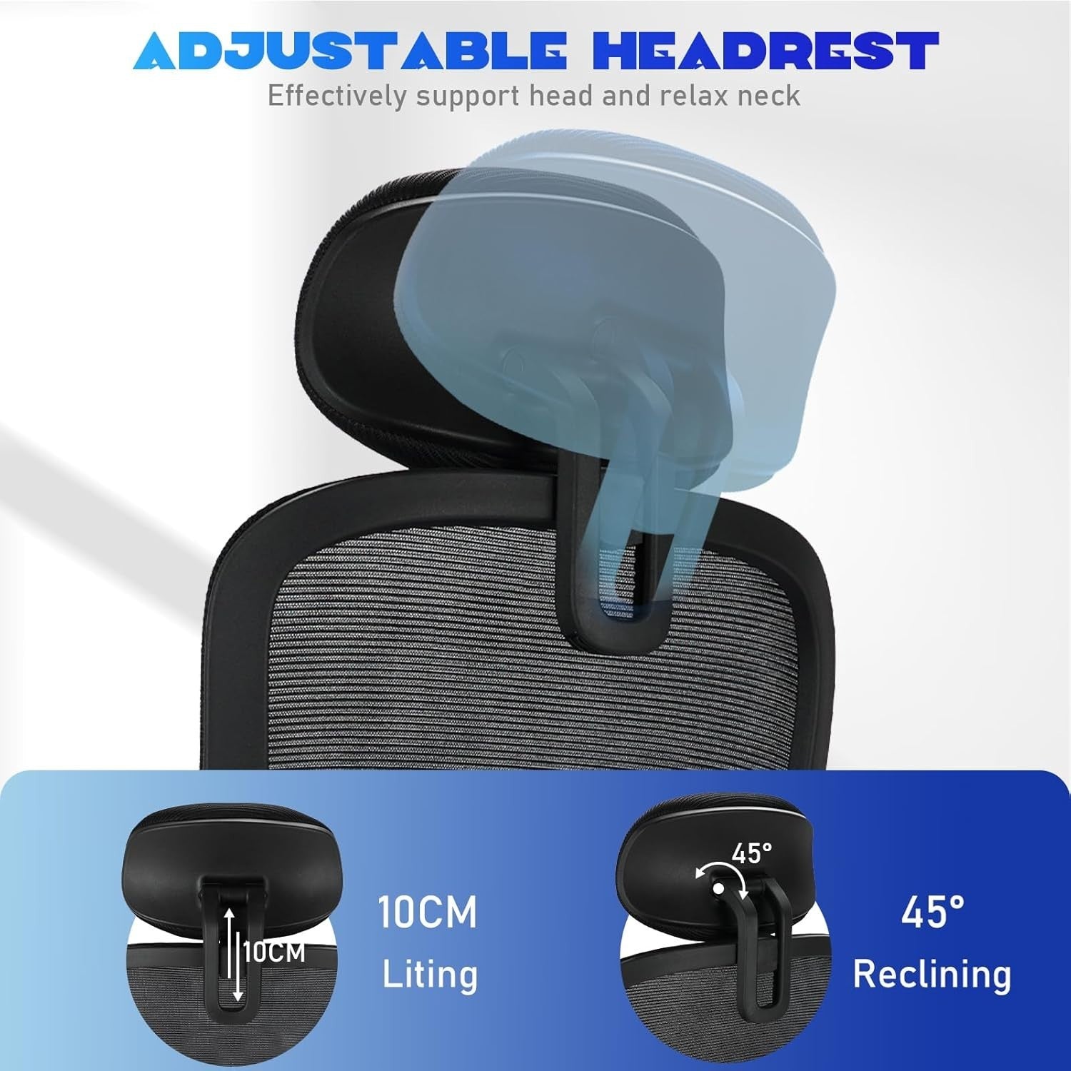 Oversized Ergonomic Mesh Office Chair Lumbar Support Recliner Desk Seat