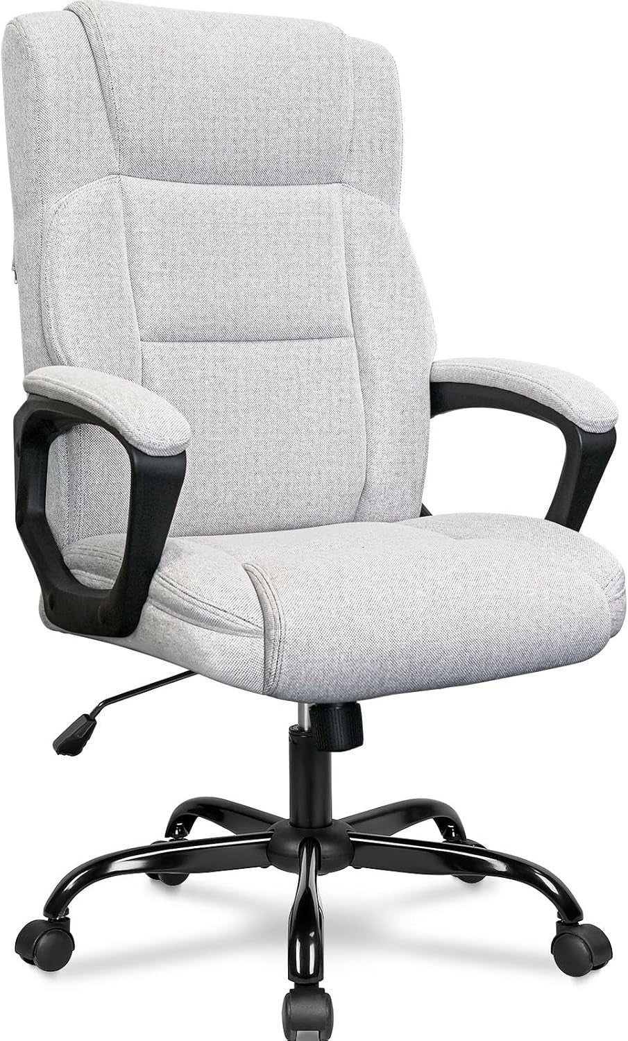 Ergonomic Office Chair S-Back Adjustable Height Rolling Desk Swivel Fabric Grey