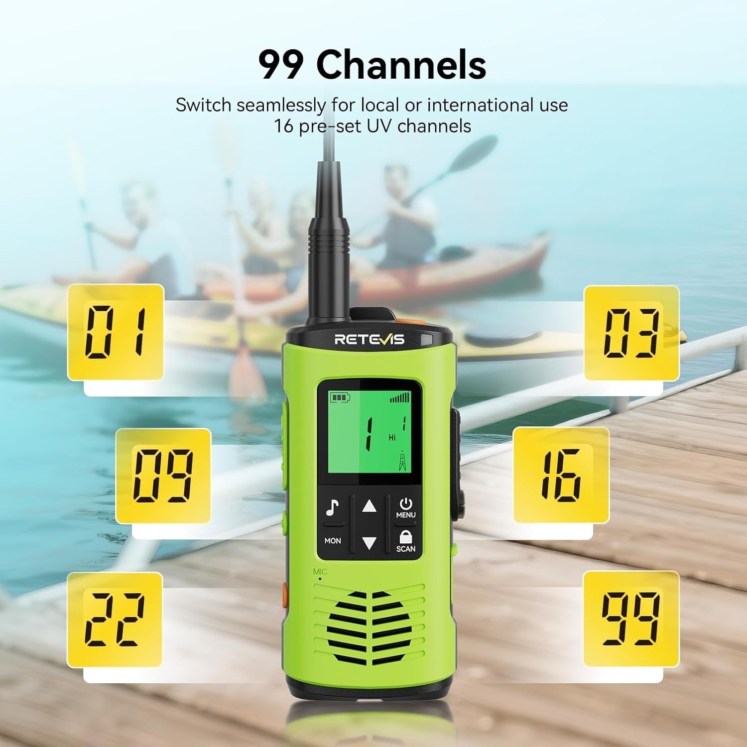IP68 Waterproof Floating Walkie Talkies Rechargeable SOS Long Range Radio