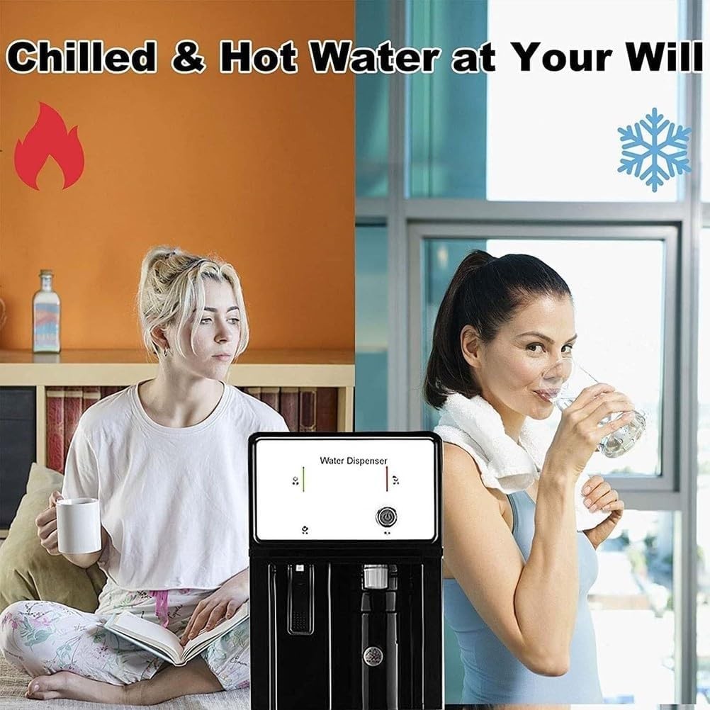 Freestanding Hot & Cold Water Cooler Mains Fed Ice Function Home Office