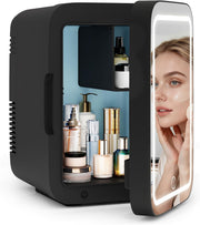4L Portable Mini Skincare Fridge Cooler & Warmer LED Mirror AC/DC Black