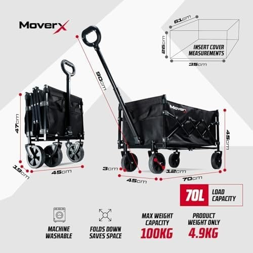 70L Folding Festival Trolley Wagon – Camping, Beach & Outdoor Cart