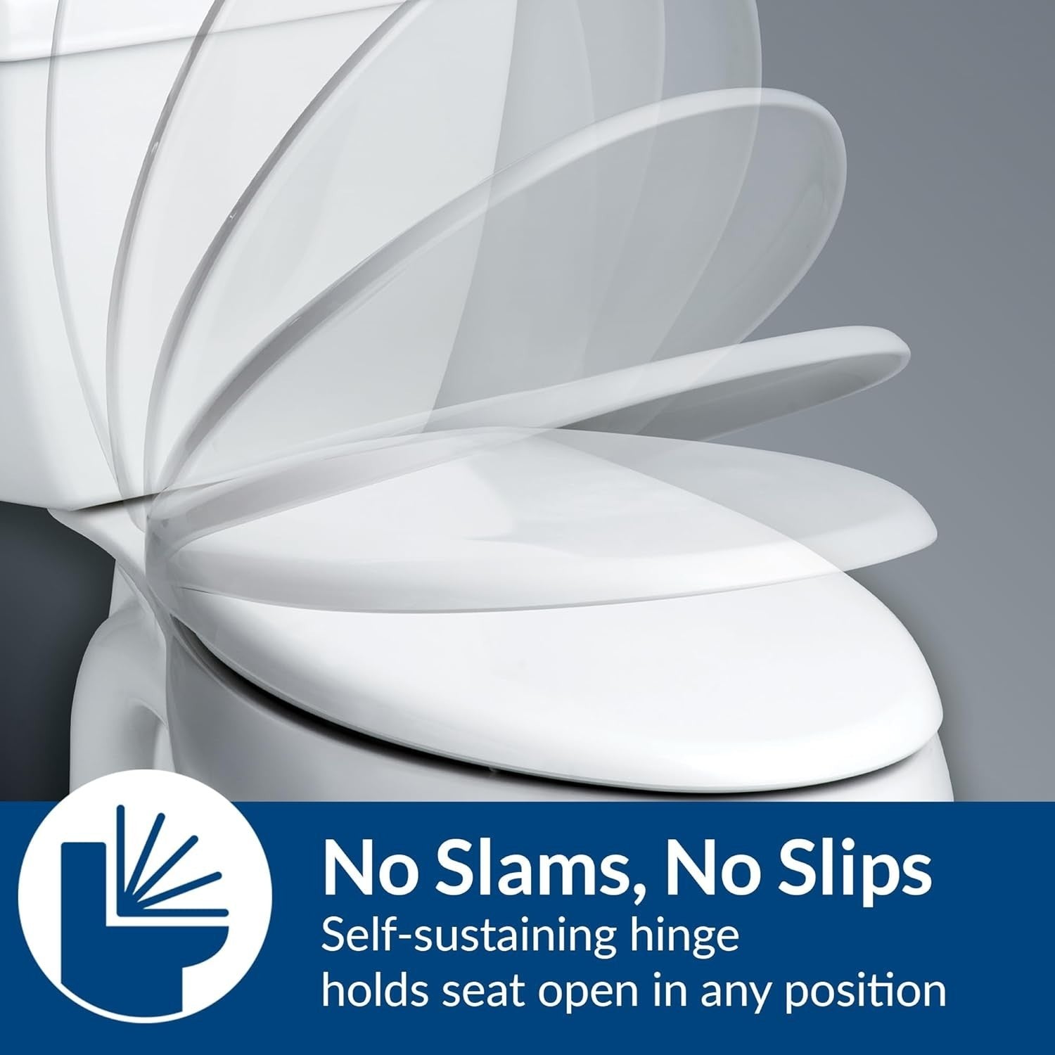 Black Elongated Toilet Seat | Commercial, Heavy-Duty, Stay-Tite