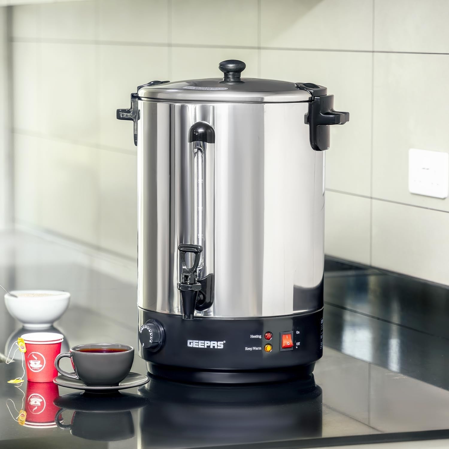 Electric Catering Urn Hot Water Boiler 30L Stainless Steel Keep Warm