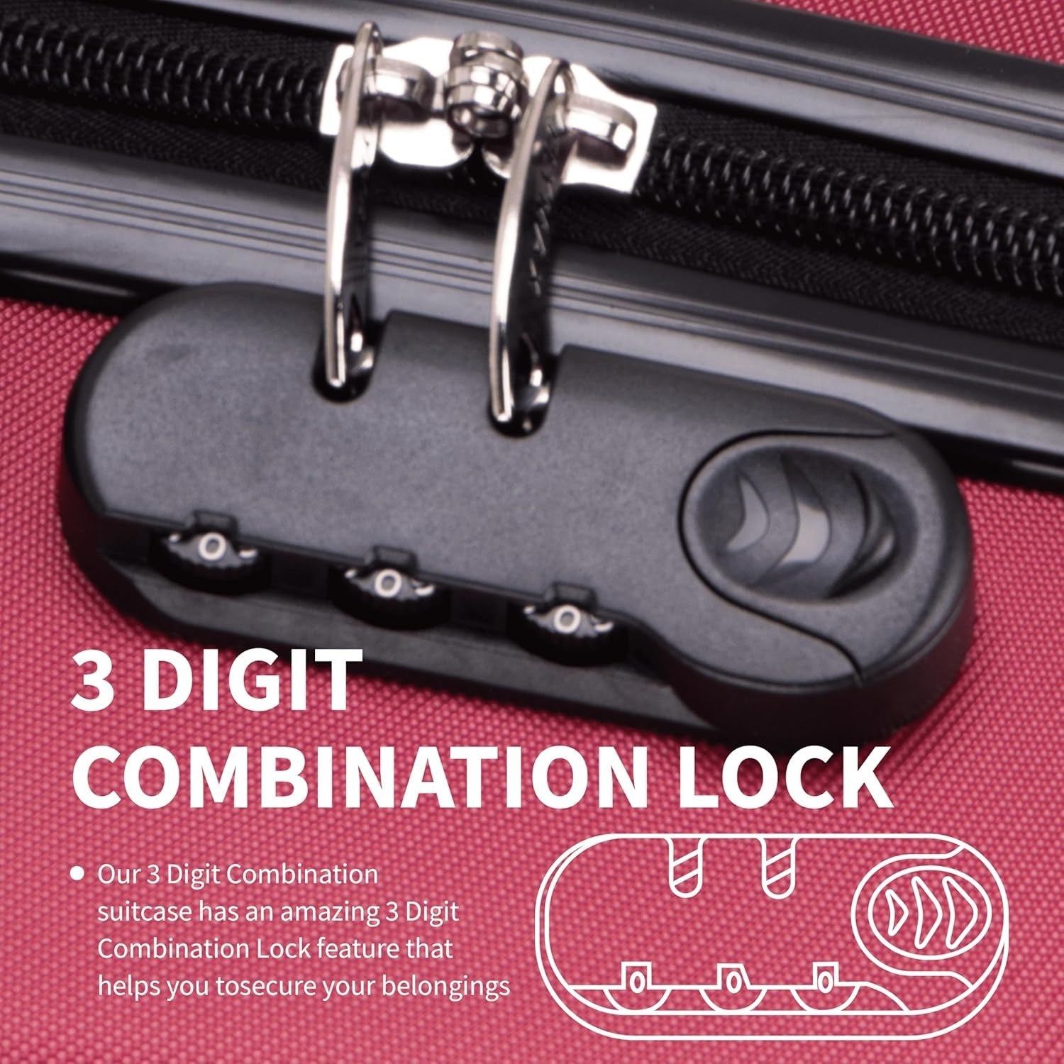 Cabin Carry On Suitcase 55x35x20 Ultra Light ABS Spinner Case 35L