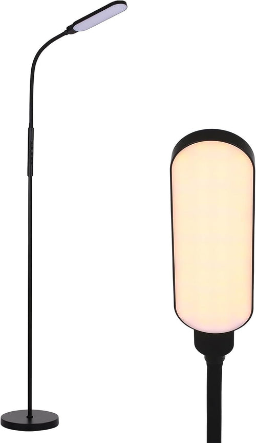 LED Floor Lamp Black Adjustable Reading Light 9 Brightness 5 Colour Modes