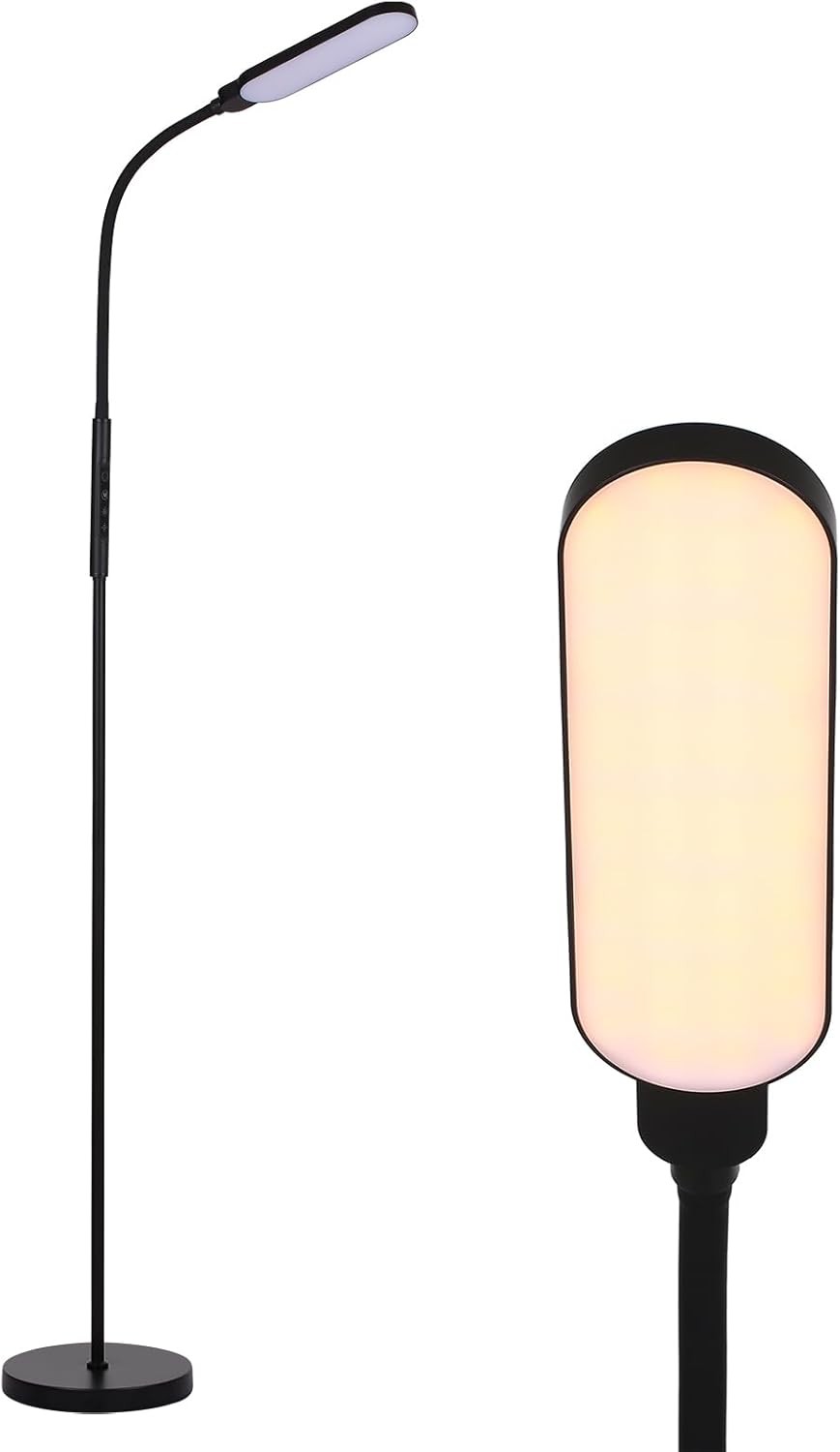 LED Floor Lamp Black Adjustable Reading Light 9 Brightness 5 Colour Modes