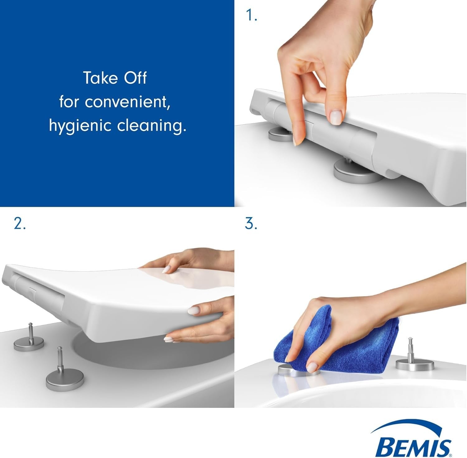 D-Shape Soft Close Toilet Seat Antibacterial Quick Release White