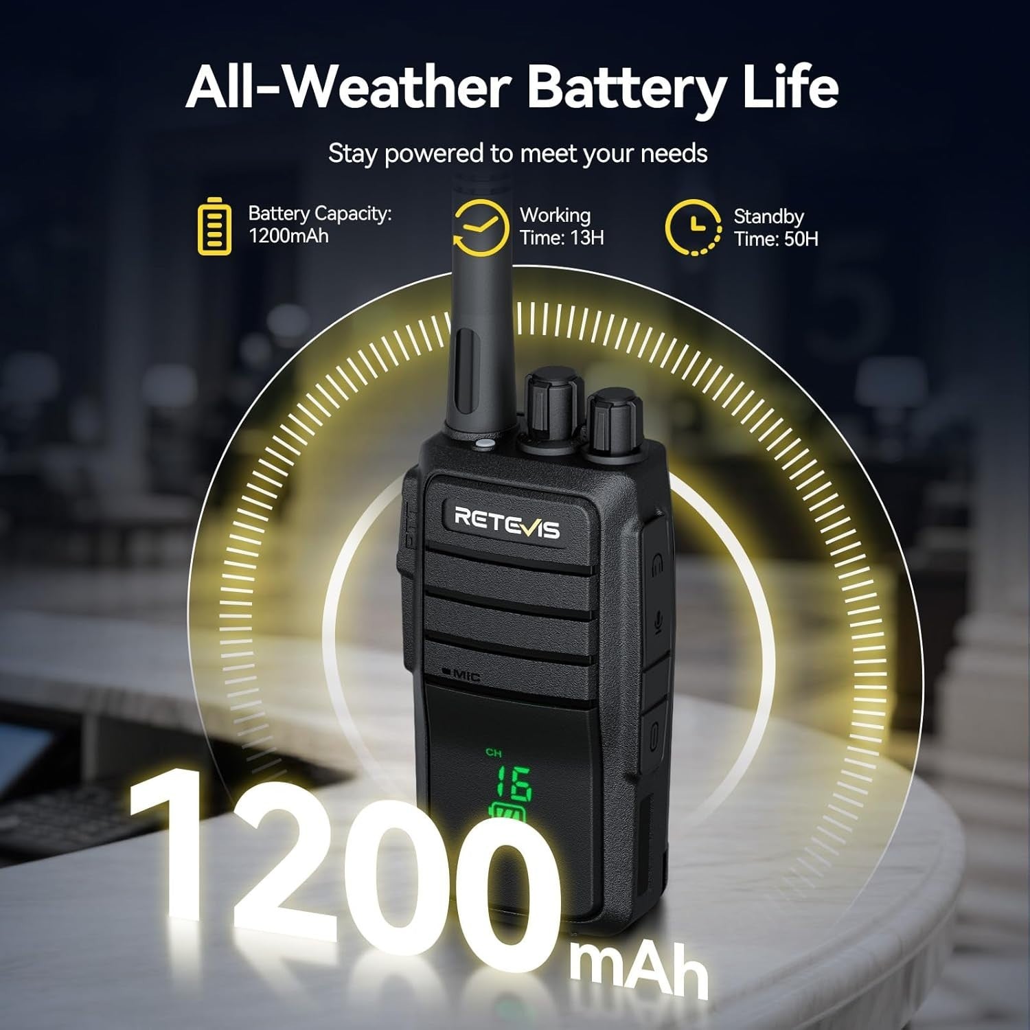 IP54 Walkie Talkies Hidden Screen Type C 6 Way Charger 6 Pack Radio