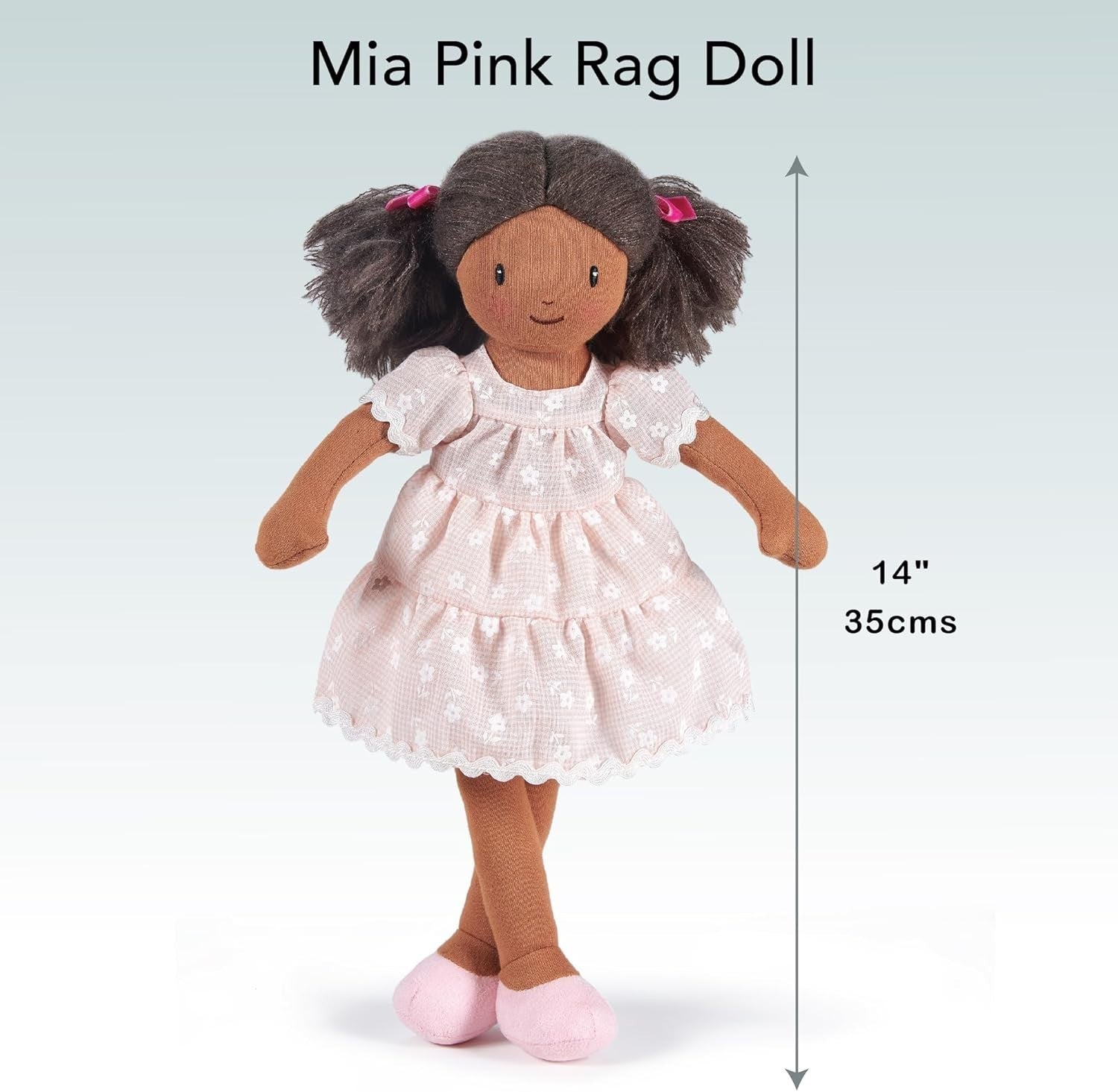 Soft Rag Doll Pink Dress Cuddly Heirloom Plush Toy Gift