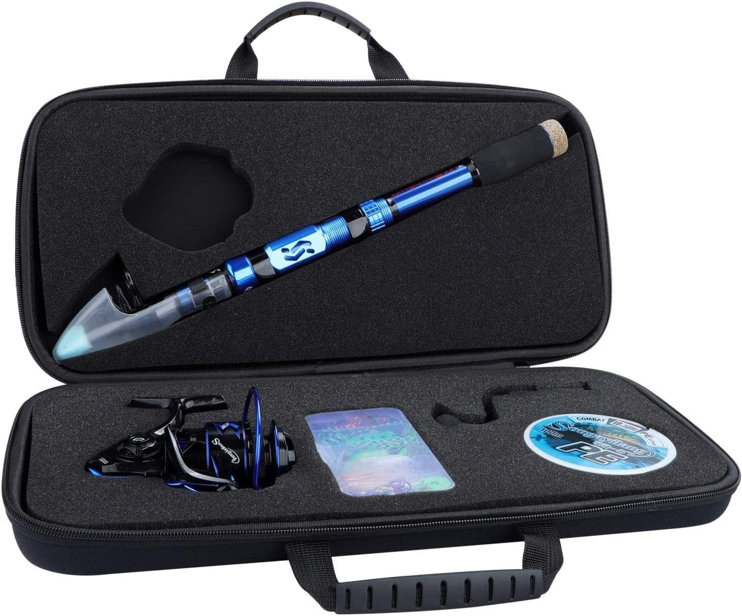 2.1M Telescopic Carbon Fiber Fishing Rod & 12+1BB Spinning Reel Kit