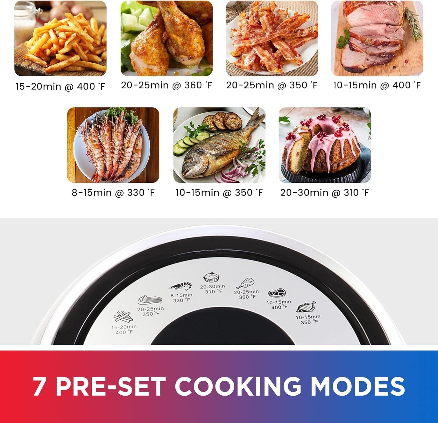 3.6L Compact Digital Air Fryer | Rapid Air Circulation | 7 Presets | Low-Oil