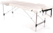 Portable Massage Table Foldable 3-Section Beauty Therapy Tattoo Bed White
