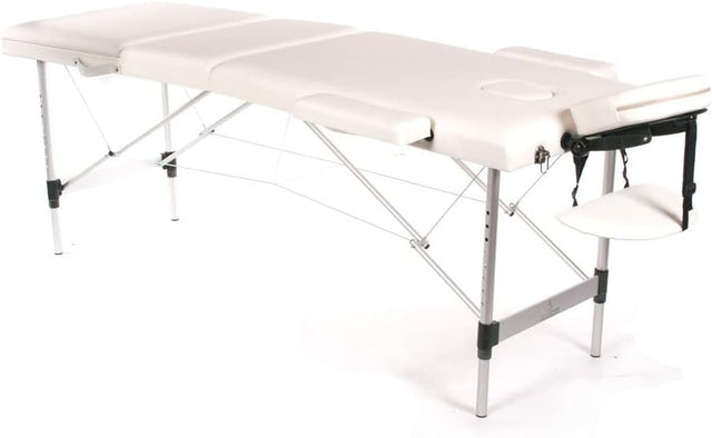 Portable Massage Table Foldable 3-Section Beauty Therapy Tattoo Bed White