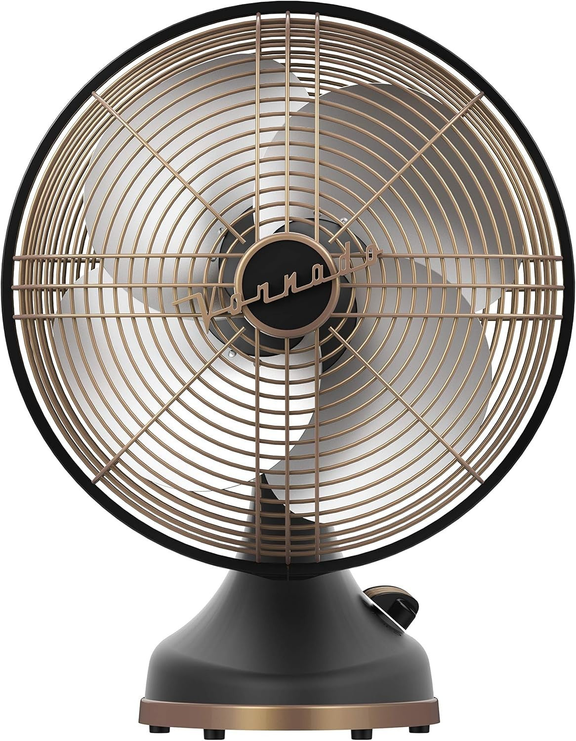 Retro Gunmetal Floor Fan – 360° Oscillating 3-Speed Adjustable Vintage Metal Fan