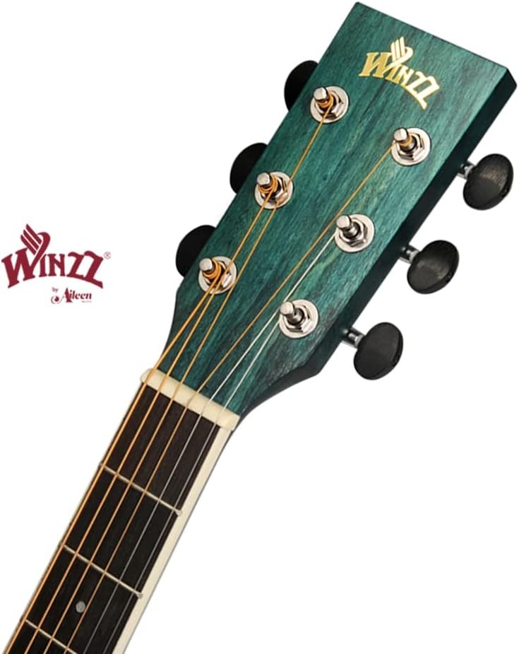 40" Acoustic Guitar Beginner Starter Kit Steel String Blue Green